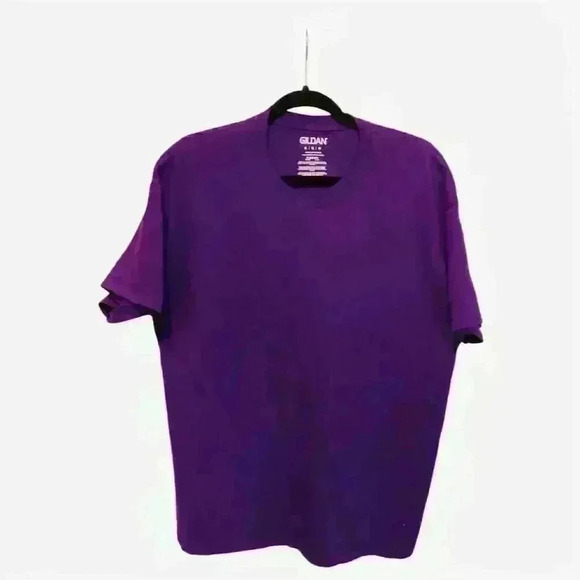 Gildan Men's XL Purple Crew Neck Short Sleeve T-Shirt Soft Breathable - Picture 1 of 4